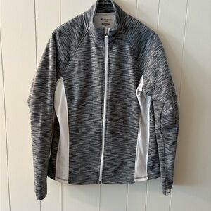 tek Gear Women's Gray White XL Full Zip Top warm sporty spring casual